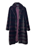 HUSK - Imperial Aubergine Longline Faux Fur Coat Sz L
