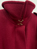BURBERRY - Burgundy Virgin Wool Coat Sz 6-8