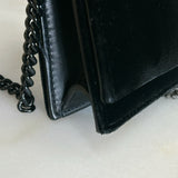 SAINT LAURENT - Kate Black Velvet & Crystal Tassel Bag