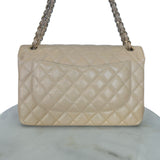 CHANEL - Classic Double Flap Jumbo Bag - Beige Caviar Leather
