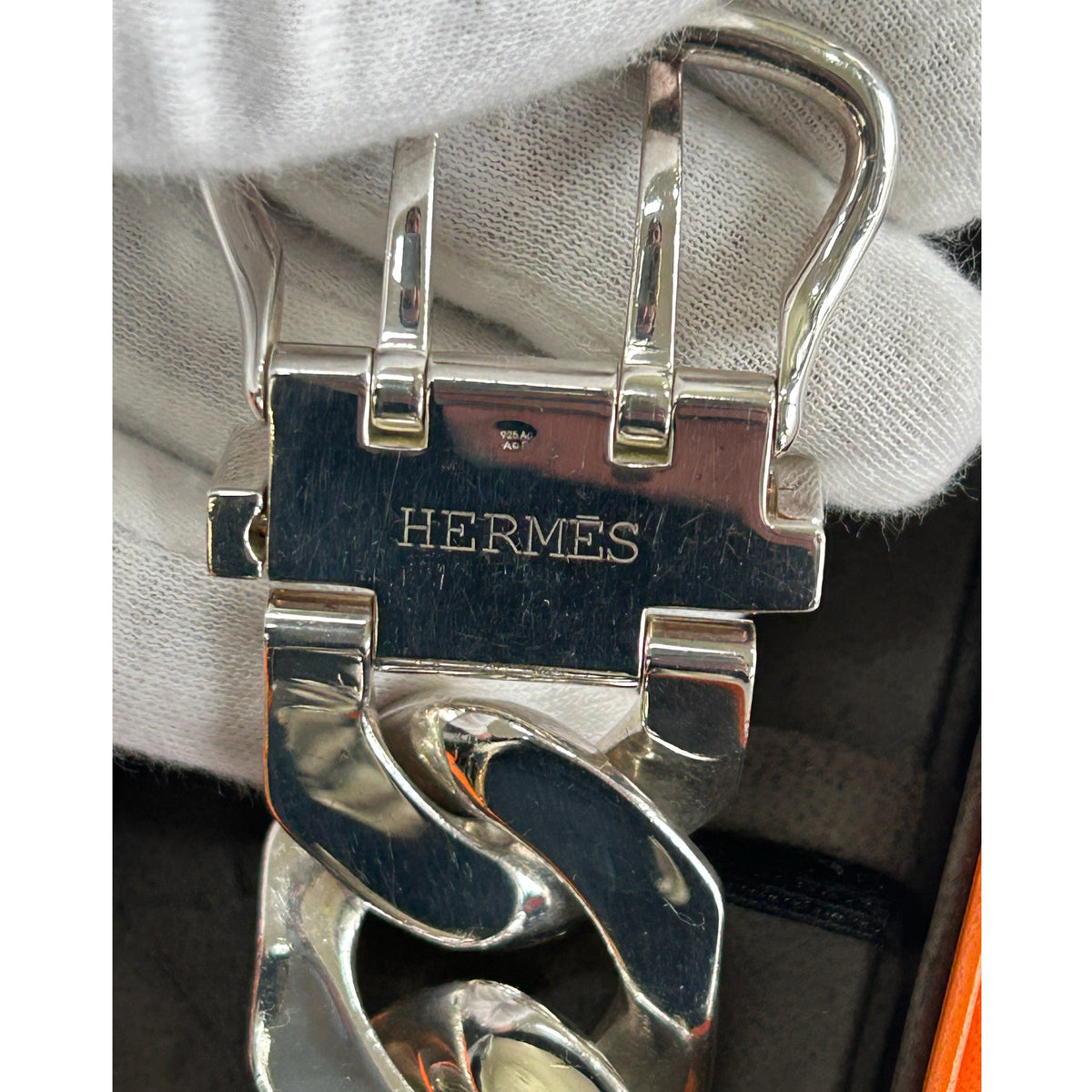 HERMES - Boucle Sellier AG 925 Silver Chain Bracelet