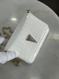 SCANLAN THEODORE
- White Croc Mini Triangle Diamanté Bag