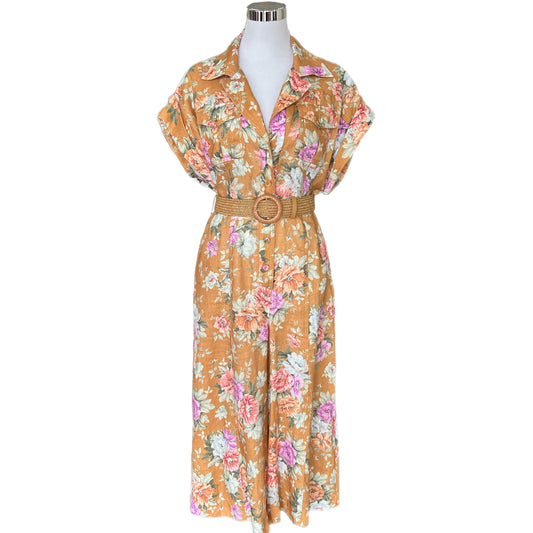ZIMMERMANN - Pattie Floral Print Linen Jumpsuit Sz 2