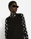DOLCE & GABBANA - Raschel Black Tweed Dress Sz 42