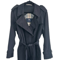BURBERRY - Black Trench Coat Sz 10-12