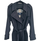 BURBERRY - Black Trench Coat Sz 10-12