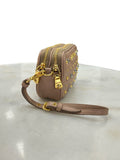 MIU MIU - Pink Leather Studded Double Zip pouch