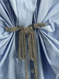 ALEXANDER WANG - Crystal Tie-Waist Shirt Dress Sz 0