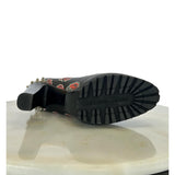 Alexander McQueen - Black Leather Floral Studded Boots Sz 38