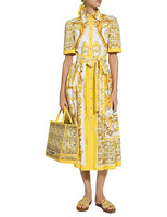 DOLCE & GABBANA - Majolica Print Poplin Shirt Dress Sz IT 44