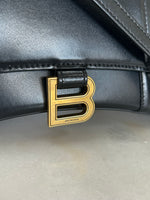 BALENCIAGA - Hourglass Small Black Handbag