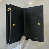 PRADA - Black Saffiano Triangle Wallet
