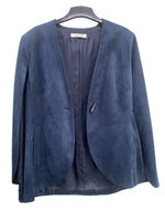 CARLA ZAMPATTI - Chelsea Suedette Cape Jacket - Navy Sz 14