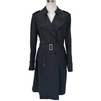 BURBERRY - Black Trench Coat Sz 10-12