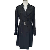 BURBERRY - Black Trench Coat Sz 10-12