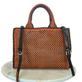 PRADA - Madras Woven Leather Tote Bag