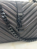 SAINT LAURENT - College Medium Bag in Black Quilted Leather