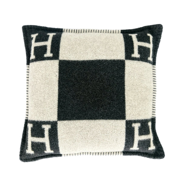 HERMES - Avalon Pillow, Small Model - Écru / Gris Foncé