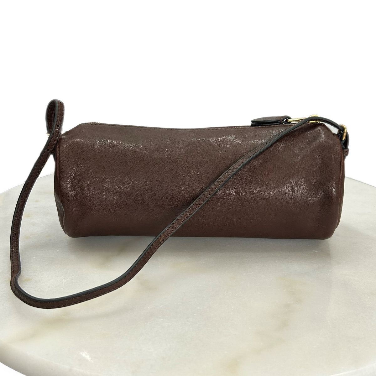 MIU MIU - Nappa Brown Leather Pouch Bag