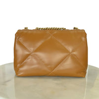 TORY BURCH - Kira Diamond Quilt Small Tan Shoulder Bag