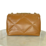 TORY BURCH - Kira Diamond Quilt Small Tan Shoulder Bag