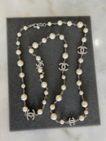 CHANEL - CC Diamanté & Pearl Long Necklace