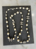 CHANEL - CC Diamanté & Pearl Long Necklace