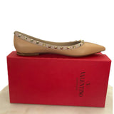 VALENTINO - Nude Ballerina Rockstud Flats Sz 39.5