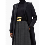 FENDI - Gold FF Buckle - Black Velvet Waist Belt