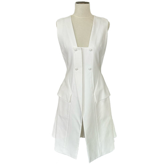 DIOR - White Cotton Sleeveless Dress Sz IT 44