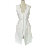 DIOR - White Cotton Sleeveless Dress Sz IT 44