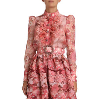 ZIMMERMANN - Concert Scalloped Shirt in Pink Sz 1