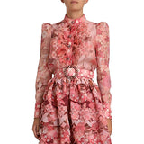 ZIMMERMANN - Concert Scalloped Shirt in Pink Sz 1