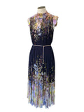 ZIMMERMANN - Sleeveless Floral Pleated Dress Sz 1