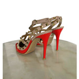 VALENTINO - Rockstud Ankle Strap Pumps Red Sz 37.5
