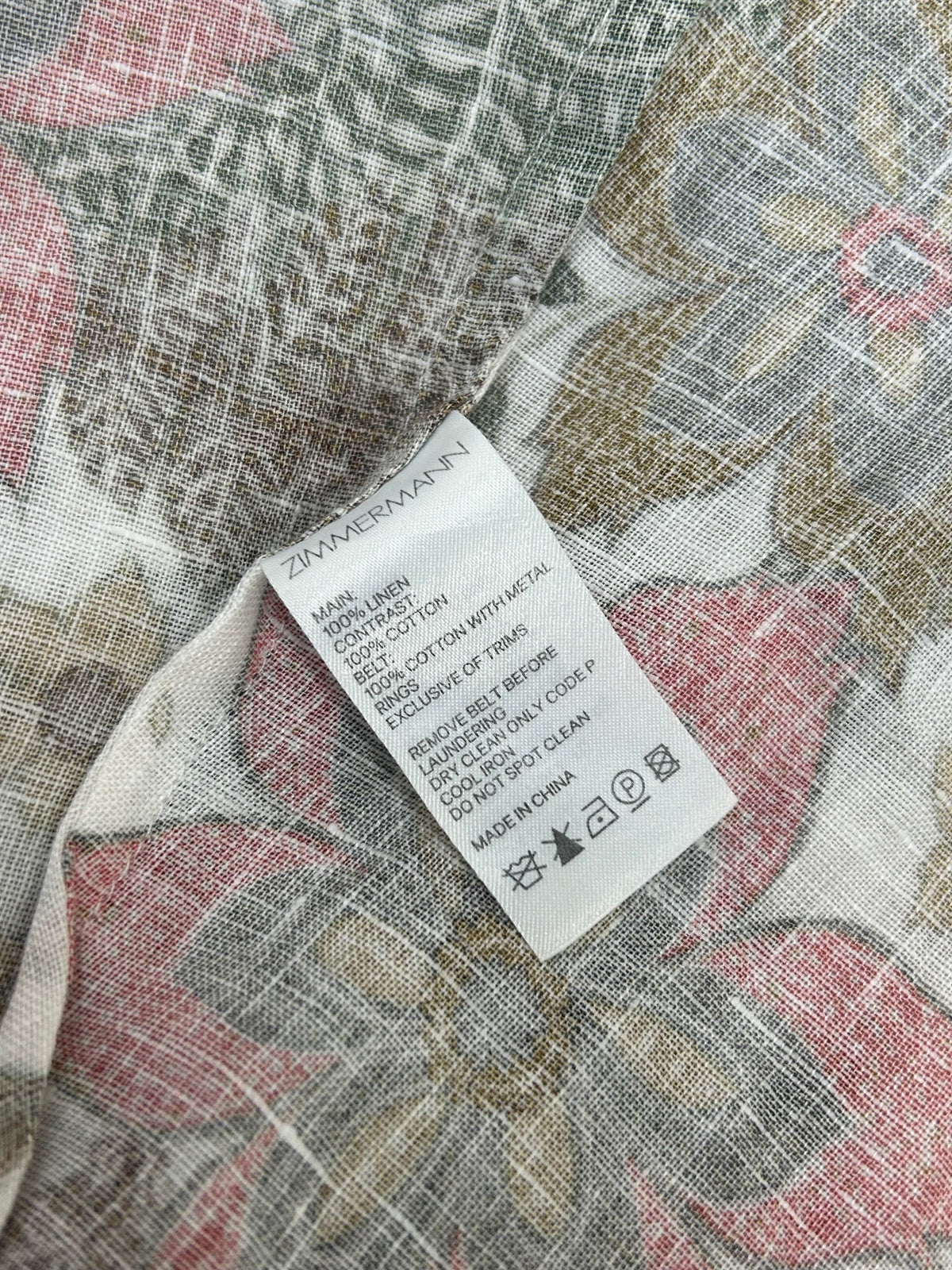 ZIMMERMANN - Empire Batik Floral Linen Dress Sz 3