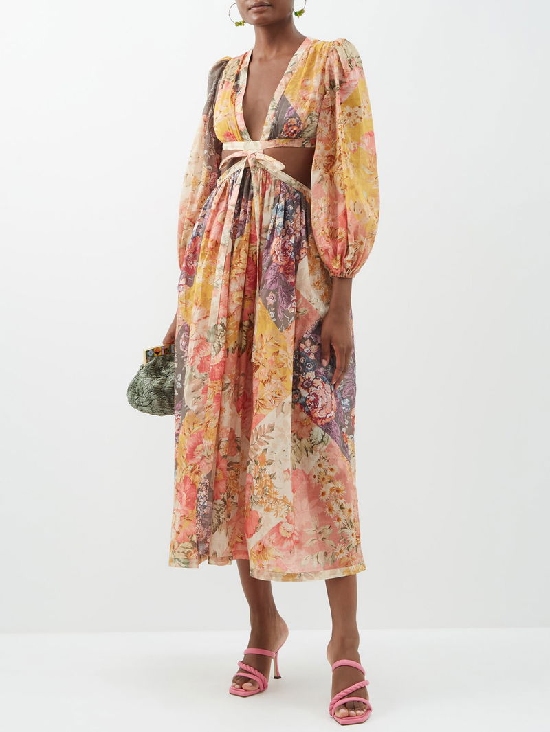 ZIMMERMANN - Pattie Patchwork Floral Dress Sz 1