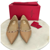 VALENTINO - Nude Ballerina Rockstud Flats Sz 39.5