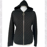 LOUIS VUITTON - Black Monogram Hooded Jacket Sz S
