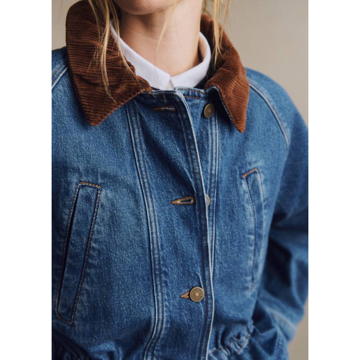 SEZANE - Edgard Denim Blue Coat AUS 12-14