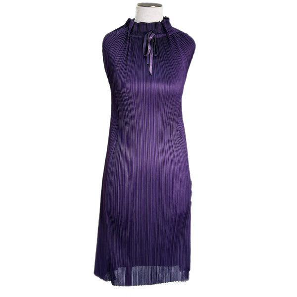 Pleats Please Issey Miyake - Purple Pleated Dress Sz 3 / AUS 10-12