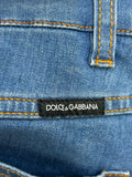 DOLCE & GABBANA - Embellished Cropped Wide Leg Jeans Sz IT 44