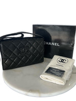 CHANEL - Diamond Quilted Leather CC Black Shoulder Bag
