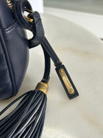 SAINT LAURENT - Lou Navy Quilted Leather Camera Bag