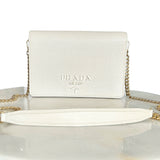 PRADA - White Saffiano Chain Bag