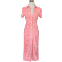 SCANLAN THEODORE - Pleated Rib Placket Dress in Pink