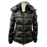MONCLER - Berre Giubbotto Black Hooded Down Jacket Sz 1