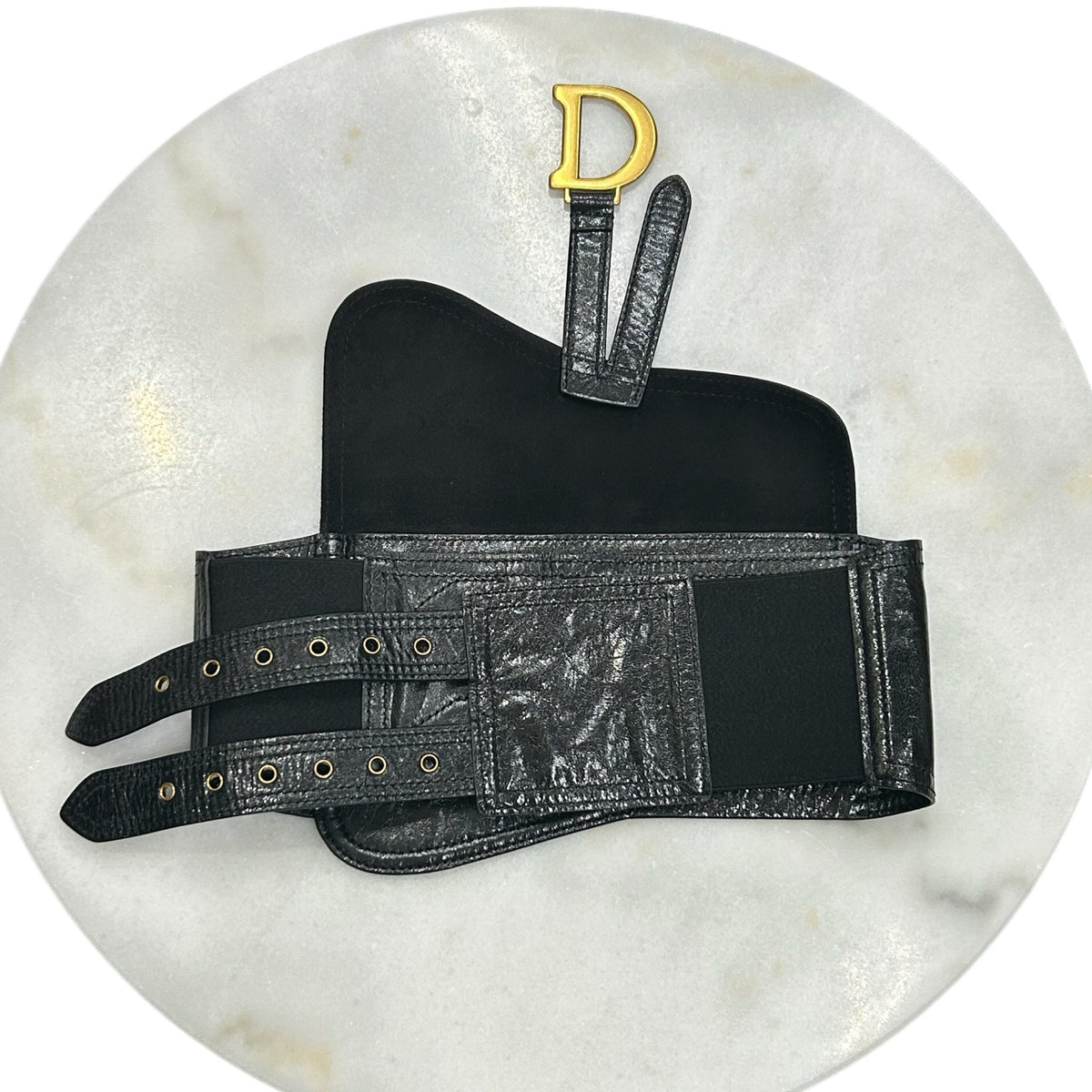 DIOR - Leather Saddle Belt Bag