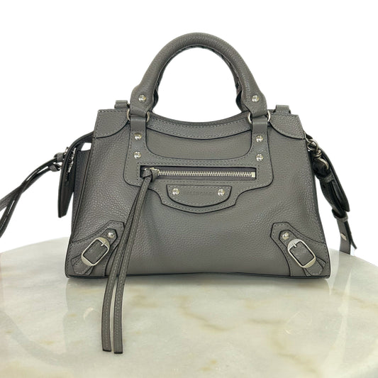 BALENCIAGA - Neo Classic Grey Mini City Bag