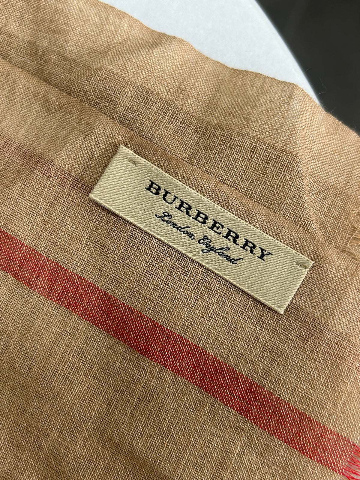 BURBERRY - Check Wool & Silk Gauze Scarf